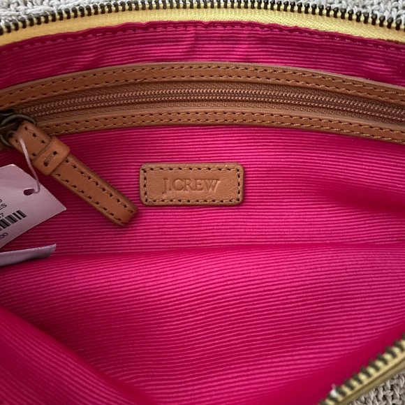 Vintage J. Crew Green with Pink Polka Dot Silk Clutch with Chain - Picture 6 of 10